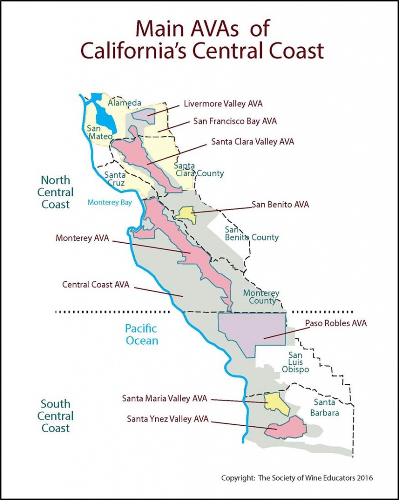 Central Coast California – Swe Map 2017 – Wine, Wit, And Wisdom - Central Coast California Map