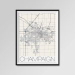 Champaign Illinois Map Champaign City Map Print Champaign | Etsy   Printable Map Of Champaign Il