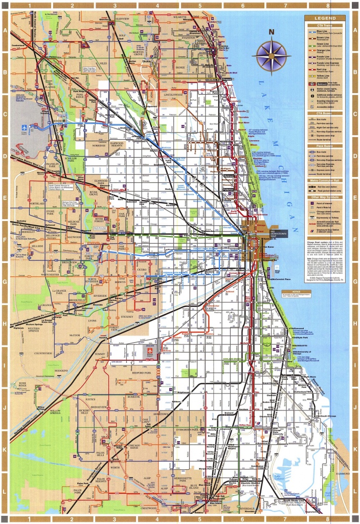 Chicago Train Map - Chicago Illinois • Mappery | Maps &amp;amp; Charts - Printable Map Of Chicago Suburbs
