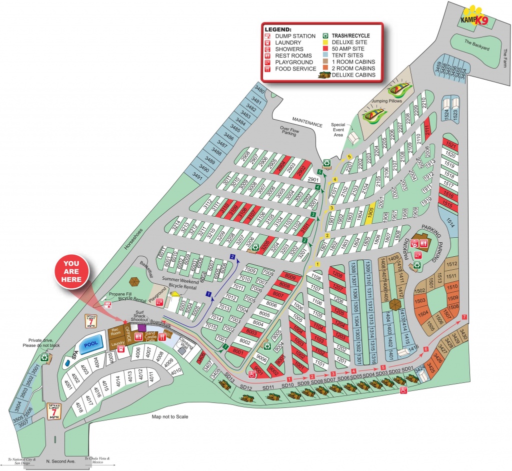 Chula Vista Koa Campground Site Map | Summertime In 2019 - California Camping Sites Map