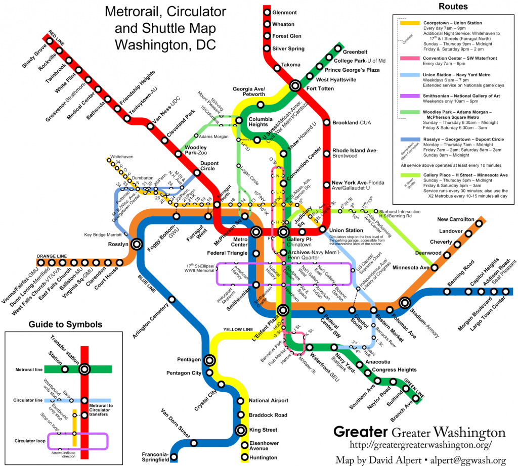 Circulator/metro Map Version 2 – Greater Greater Washington - Printable Metro Map