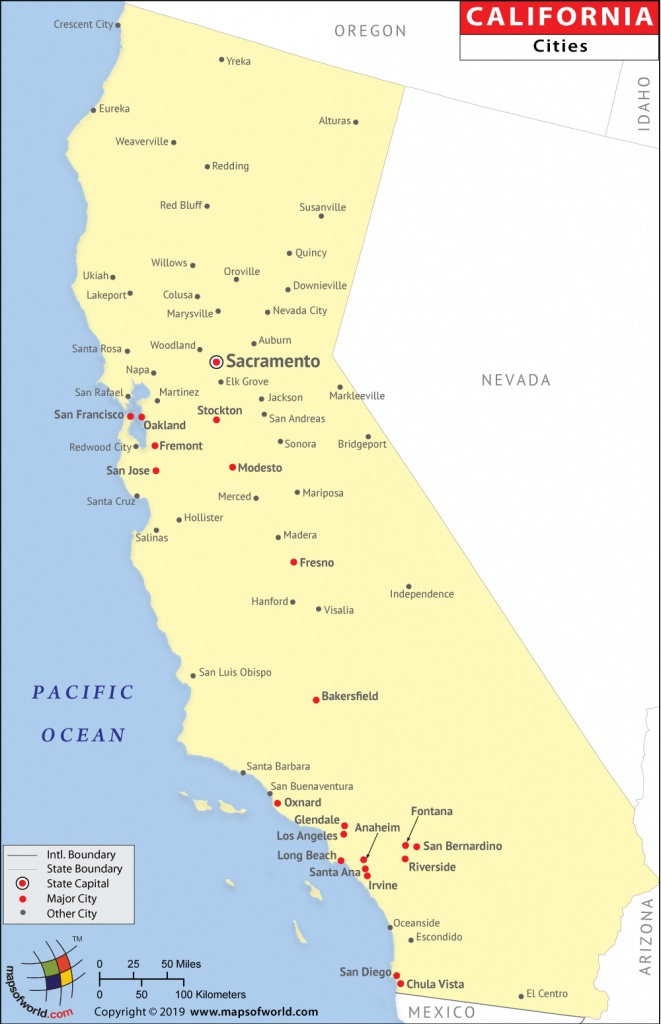 Cities In California, California Cities Map - Picture Of California Map