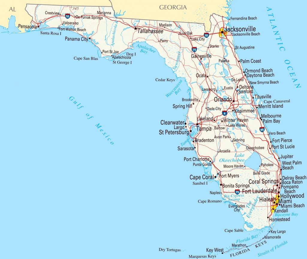 Free Map Of Florida Cities - Printable Maps
