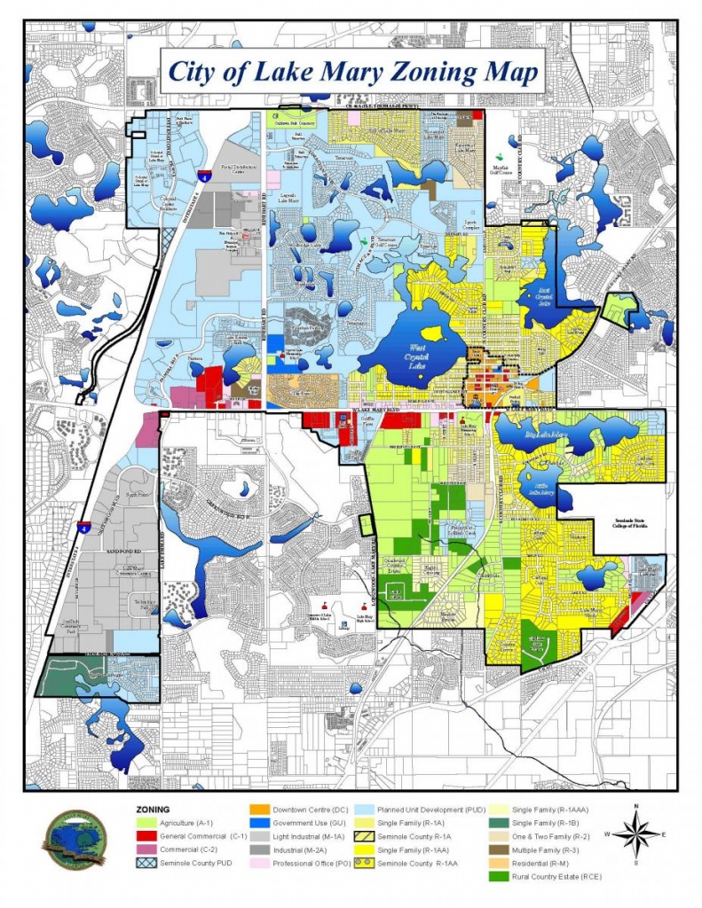 City Of Lake Mary Zoning Map | Lake Mary, Fl - Map Of Lake County Florida