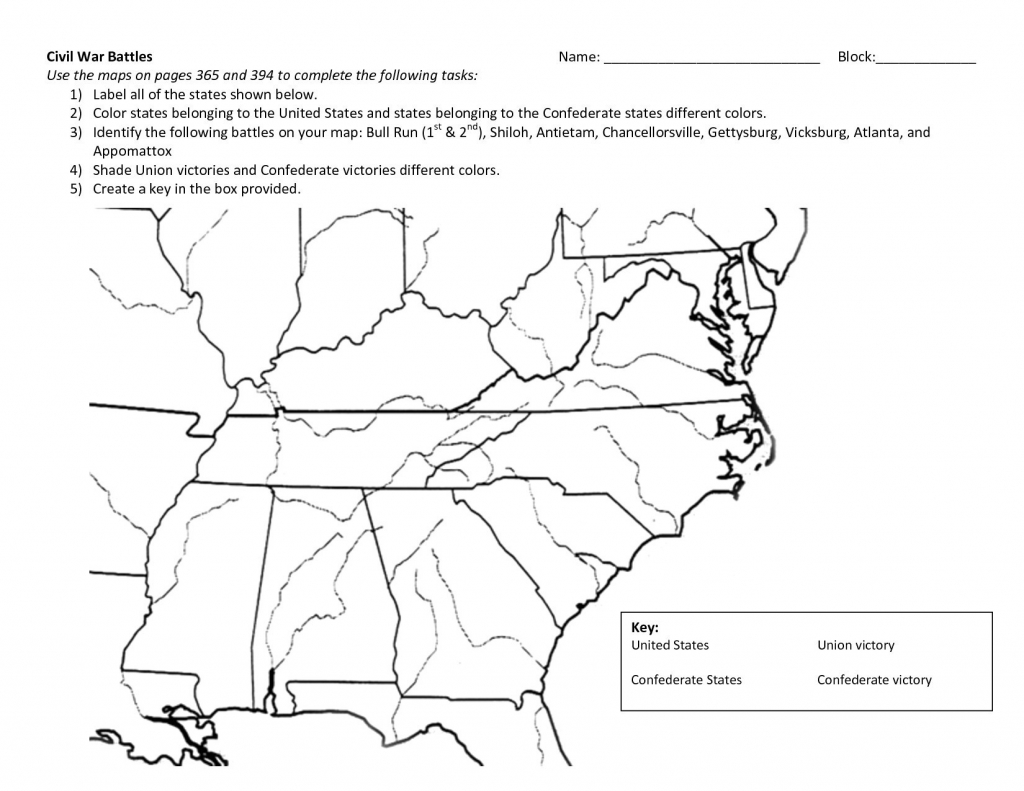 Printable Civil War Map Printable Maps