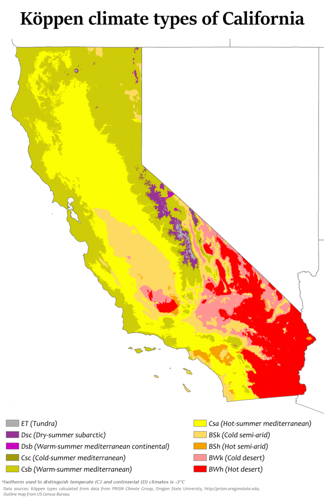 Climate Of California - Wikipedia - California Demographics Map
