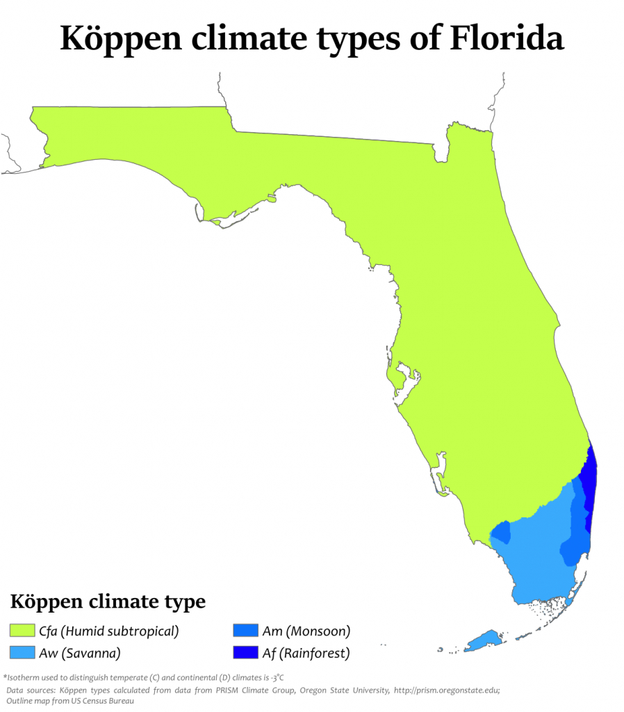 Climate Of Florida - Wikipedia - Central Florida Springs Map