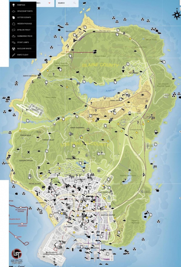 Collectibles Map Detailed Format - Gta V - Gtaforums - Gta 5 Map Printable