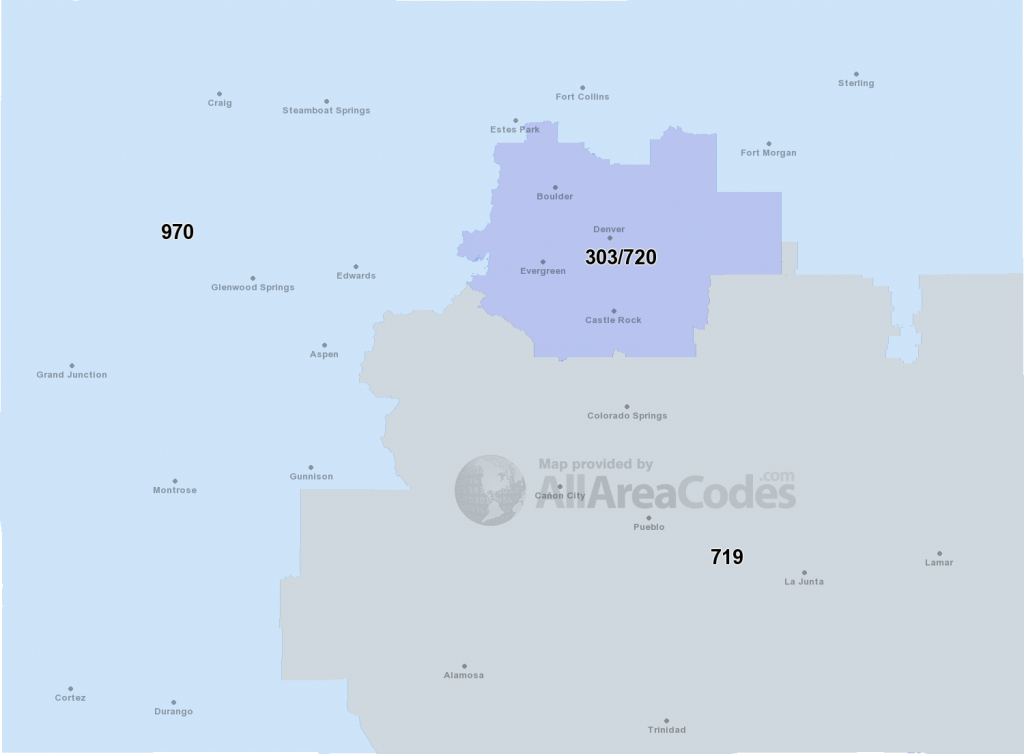 Colorado Area Codes - Map, List, And Phone Lookup - Colorado Springs Zip Code Map Printable