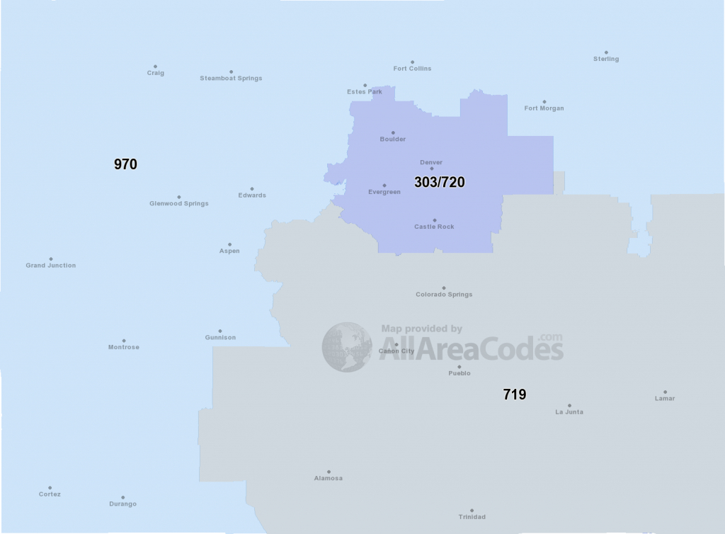 Colorado Area Codes Map List And Phone Lookup Colorado Springs Zip Code Map Printable 