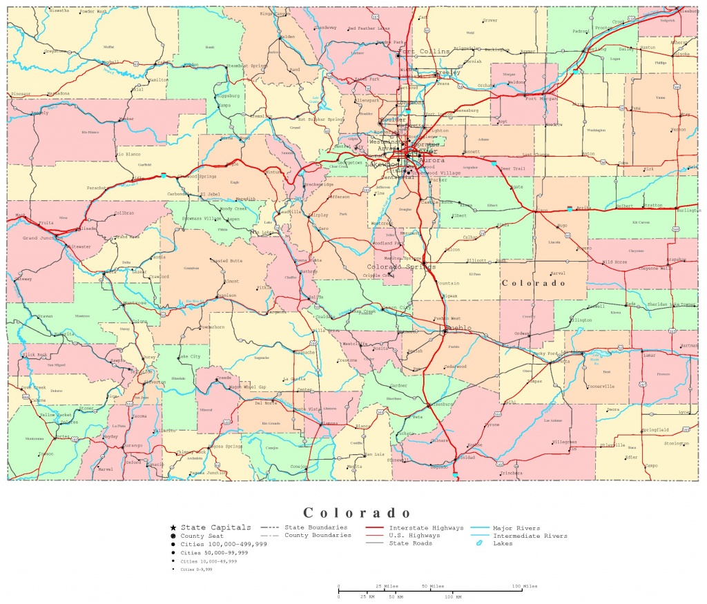 Colorado Printable Map - Printable Road Maps By State