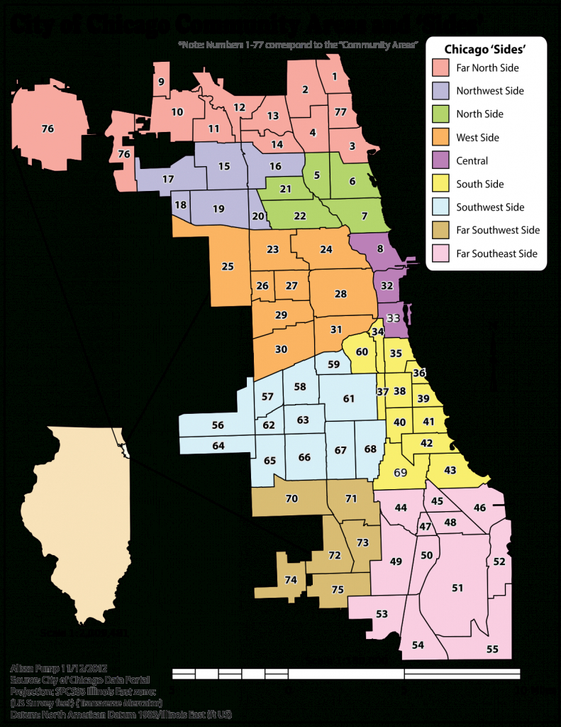Community Areas In Chicago - Wikipedia - Chicago Zip Code Map Printable