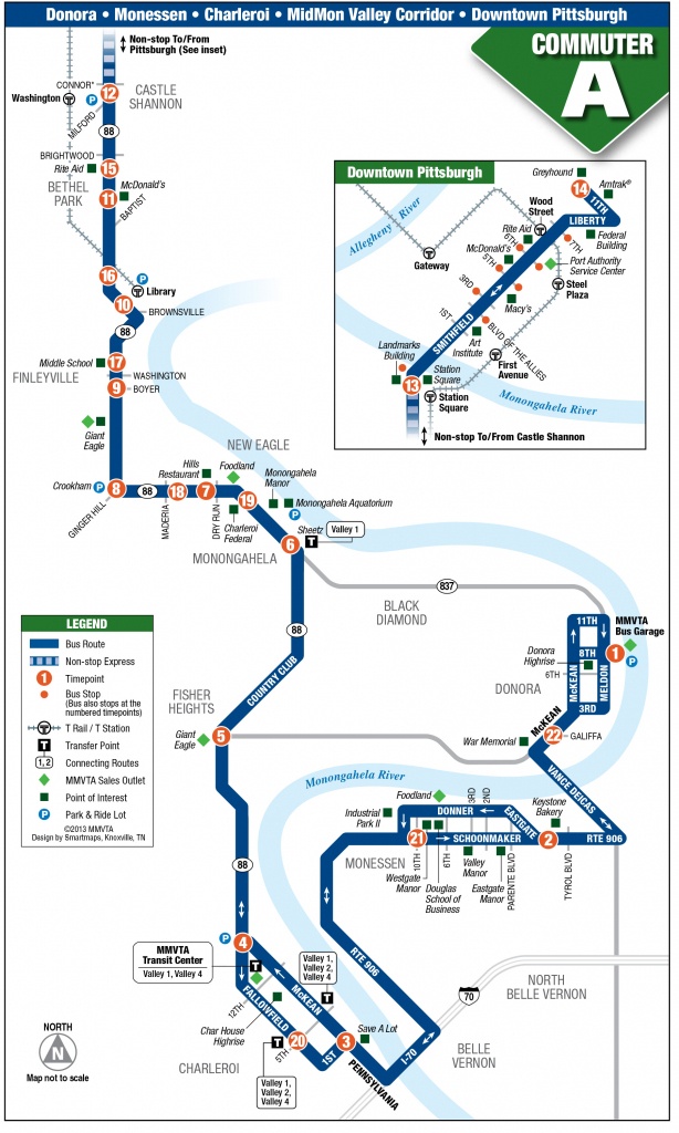 Commuter A - Mid Mon Valley Transit - Greyhound Map California