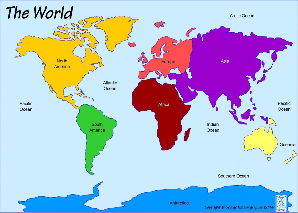 Continents And Oceans | World | World Map Continents, Continents - Printable Map Of Continents
