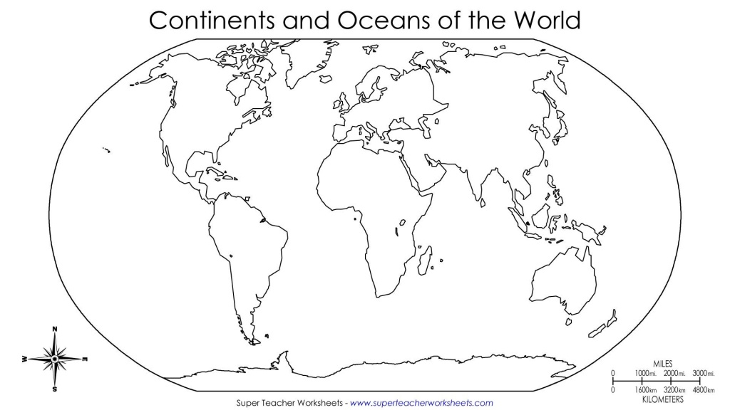 Continents Of The World Worksheets | This Basic World Map Shows The - Me On The Map Printables