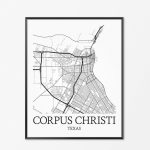 Corpus Christi Map Art Print Corpus Christi Poster Map Of | Etsy   City Map Of Corpus Christi Texas