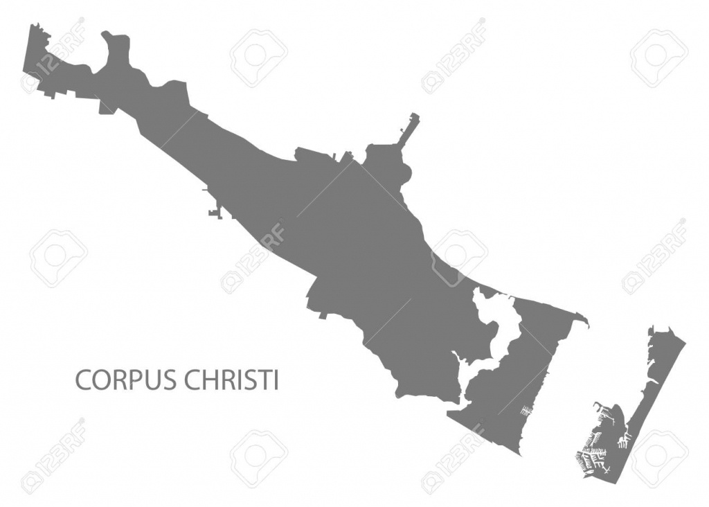 Corpus Christi Texas City Map Grey Illustration Silhouette Shape - City Map Of Corpus Christi Texas