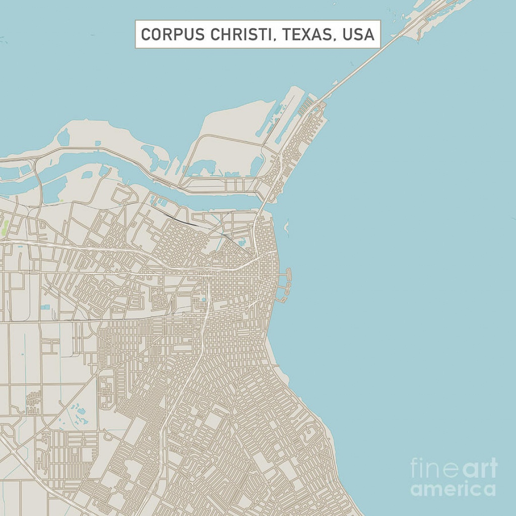 Corpus Christi Texas Us City Street Map Digital Artfrank Ramspott - City Map Of Corpus Christi Texas