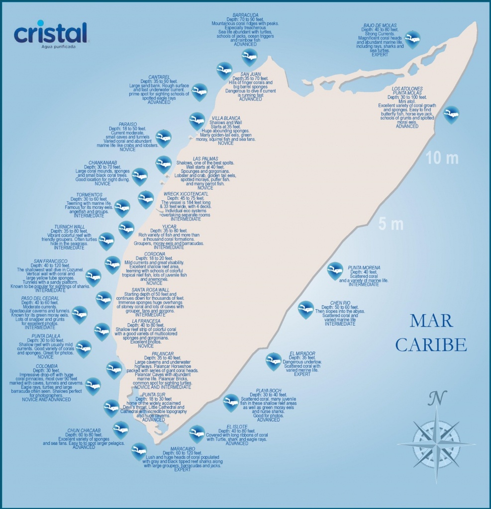 Cozumel Dive Sites Map - Florida Dive Sites Map