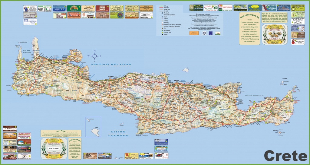Crete Tourist Map - Printable Map Of Crete