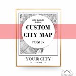 Custom Map Print Instant Download Custom City Map Printable | Etsy   Custom Printable Maps