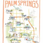 Customizable Palm Springs Map Illustration | Etsy   Where Is Palm Springs California On A Map