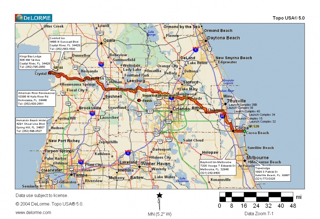 Cycling Routes Crossing Florida - Central Florida Bike Trails Map