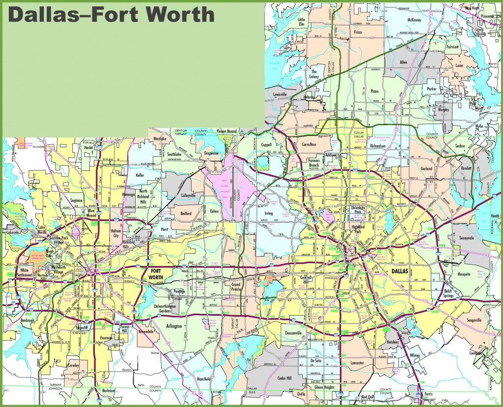 Dallas And Fort Worth Map - Printable Map Of Dallas