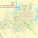 Dallas + Fort Worth Tx Pdf Map, Us, Exact Vector Street Cityplan Map   Fort Worth Texas Map
