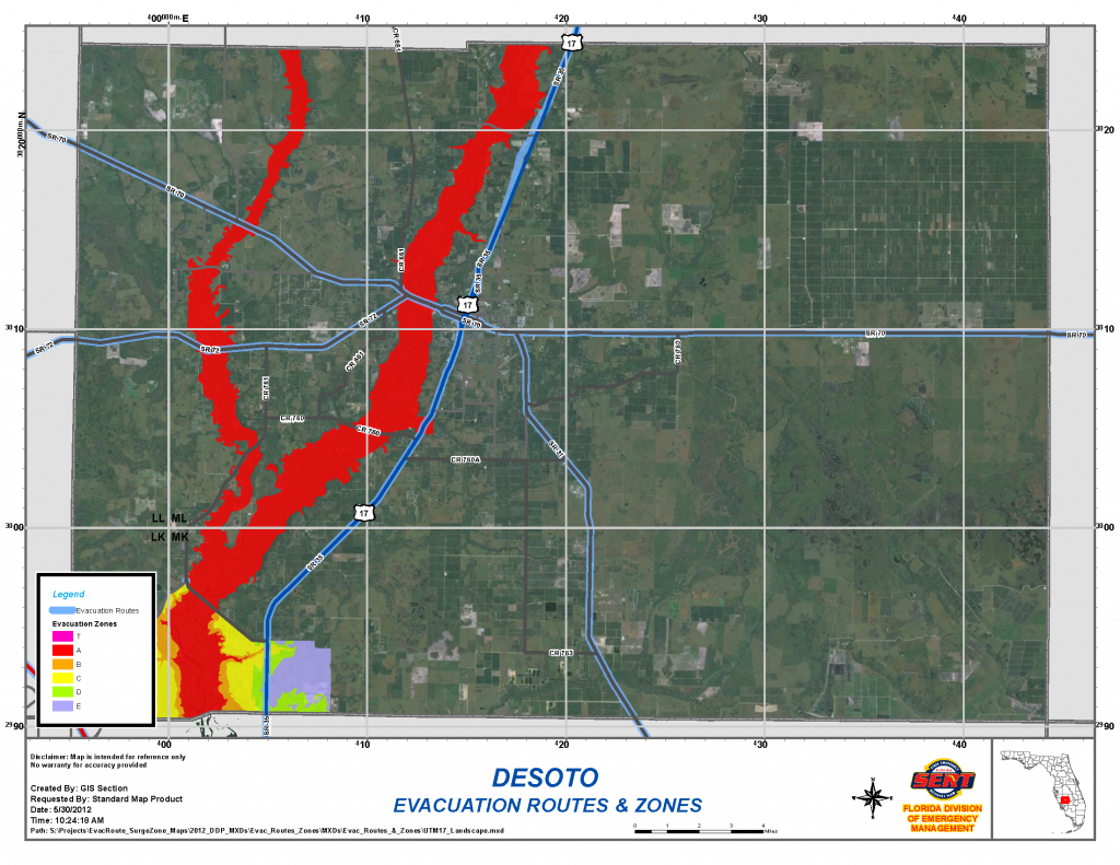 Department | Emergency Management | Desoto County Evacuation Routes - Florida Evacuation Route Map