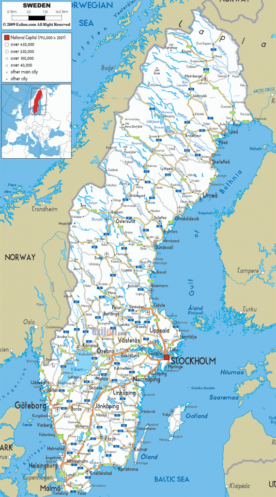 Printable Map Of Sweden | Printable Maps