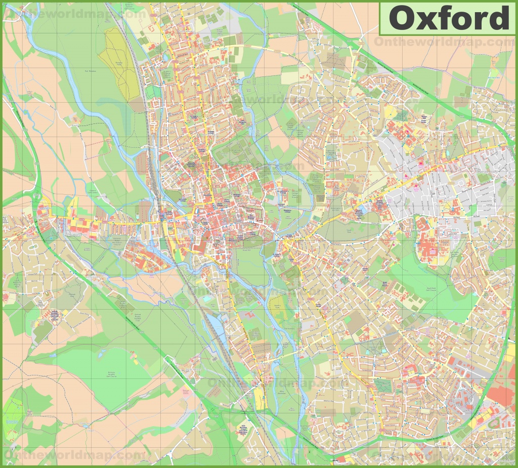 Detailed Map Of Oxford - Printable Map Of Oxford