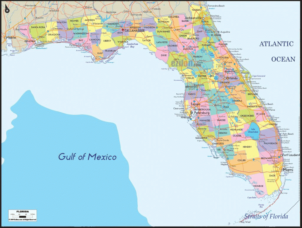 Detailed Political Map Of Florida - Ezilon Maps - Map Of Florida - Florida County Map Printable