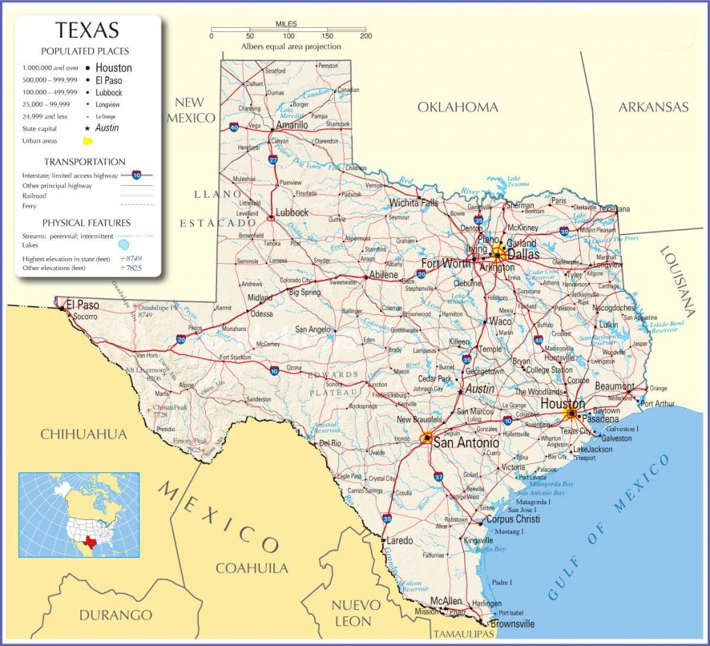 Detailed Road Map Of Texas And Travel Information | Download Free - Detailed Road Map Of Texas