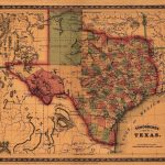 Details About Map Of Texas 1866 Antique State Map Rolled Canvas   Vintage Texas Map