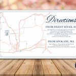 Directions Card, Custom Wedding Map, Details Card, Invitation Map   How To Create A Printable Map For A Wedding Invitation