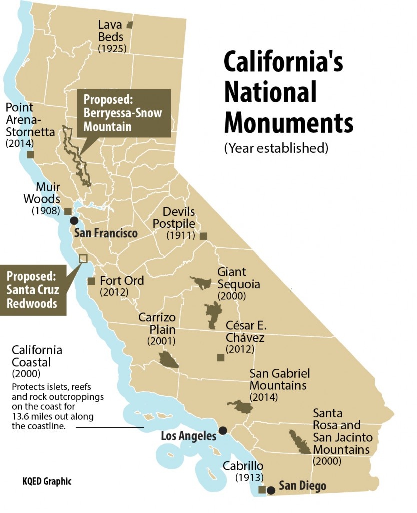 Does California Need More National Monuments? | Kqed Science - Map Of California National Parks And Monuments