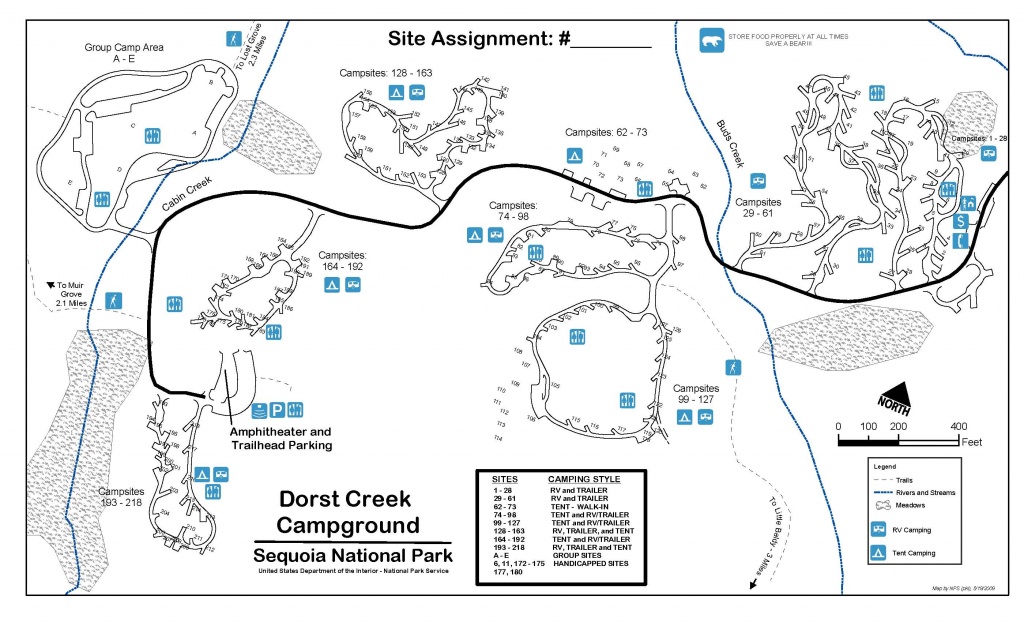 Dorst Creek Campground - Sequoia &amp;amp; Kings Canyon National Parks (U.s. - Sequoias In California Map