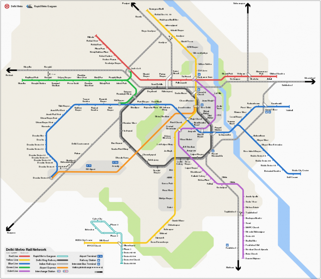 Download Delhi Metro Map In Pdf — Map, Lines, Route, Hours, Tickets - Printable Metro Map