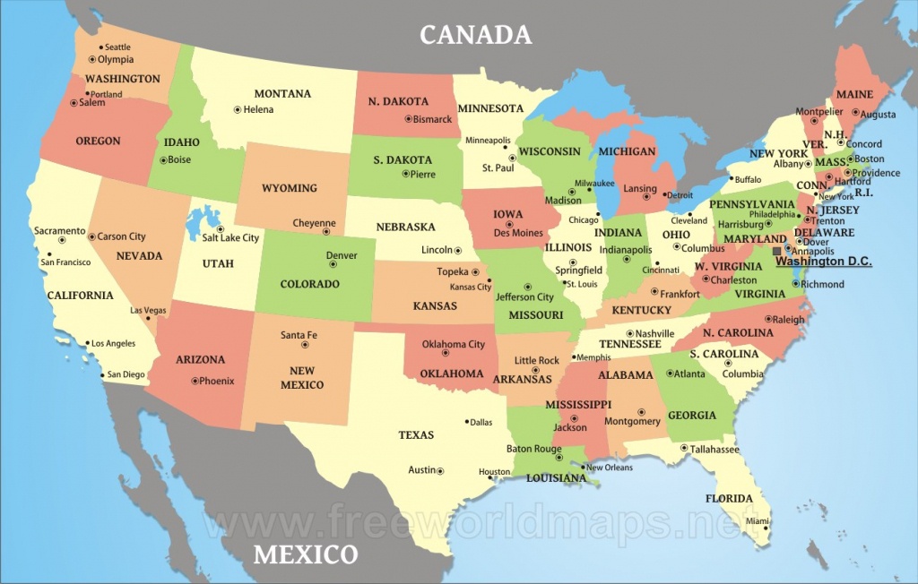 Download Free Us Maps - Free Printable United States Map With State Names And Capitals