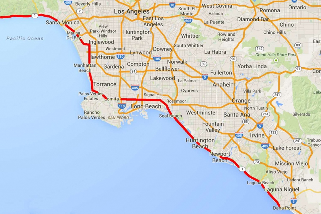 Drive The Pacific Coast Highway In Southern California - Map Of Pch 1 In California
