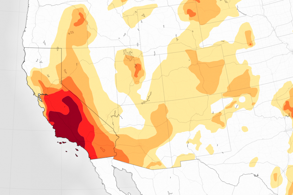 Drought Continues To Grip Southern California - Southern California Heat Map