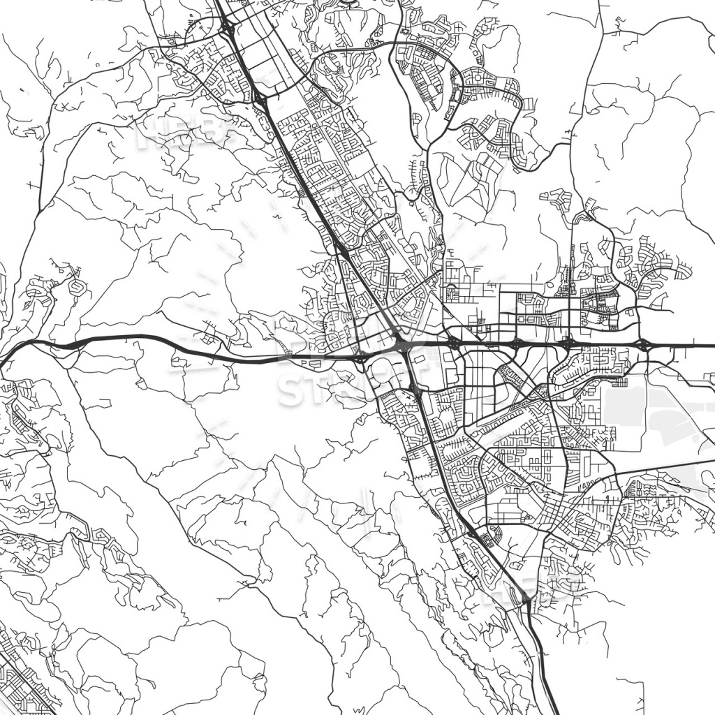Dublin, California - Area Map - Light | Hebstreits Sketches - Map Of Dublin California Area