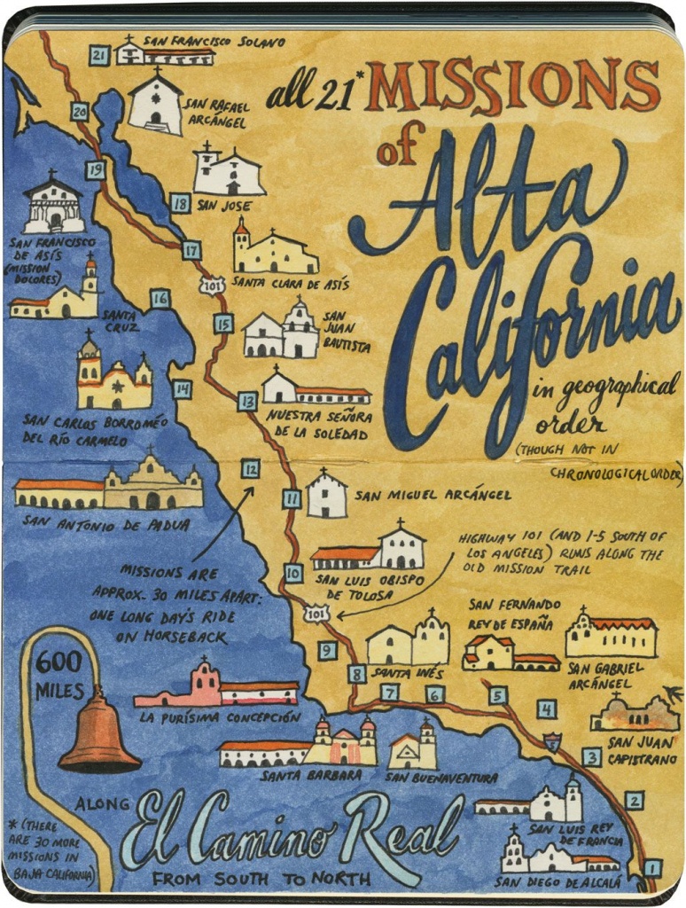 Earlier This Year I Visited All 21 California Missions—And Created - Southern California Missions Map