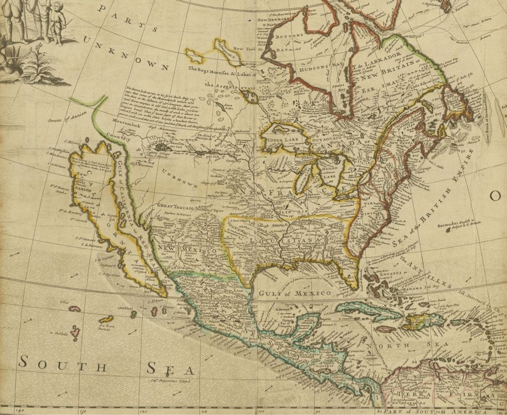 Early Map Of North America Depicting California As An Island - Historical Map Of California