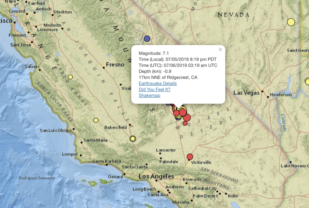 Earthquake: Live Map Of 7.1 Magnitude California Quake And Aftershocks - California Earthquake Map