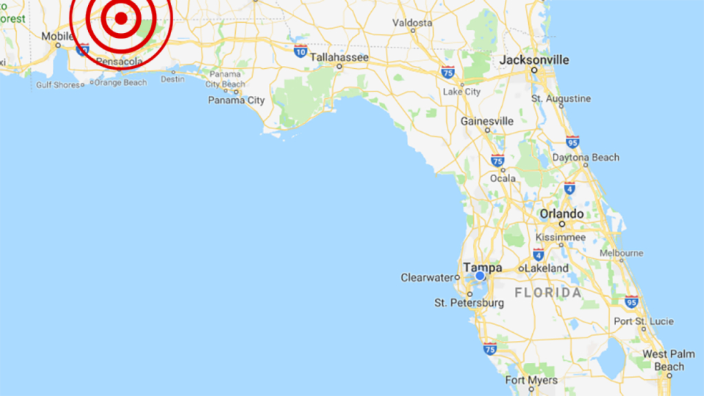 Earthquake Strikes Near Alabama-Florida State Line, Fifth Quake In - Alabama Florida Coast Map