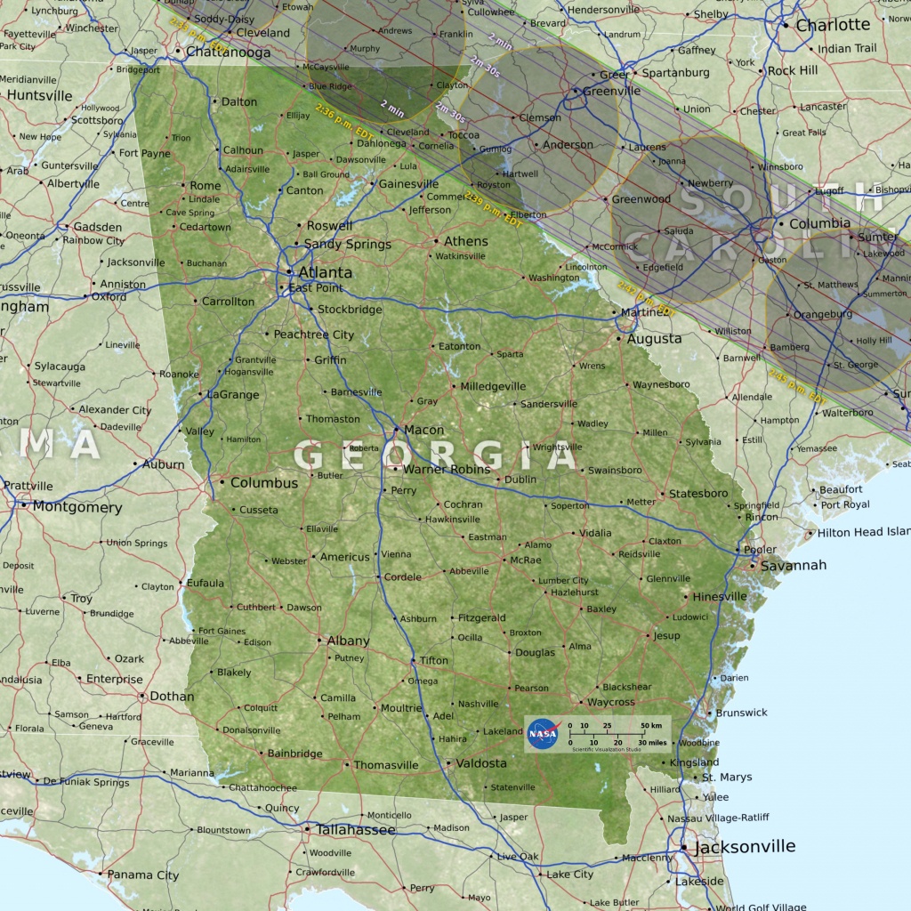 Eclipse Maps | Total Solar Eclipse 2017 - Printable Eclipse Map