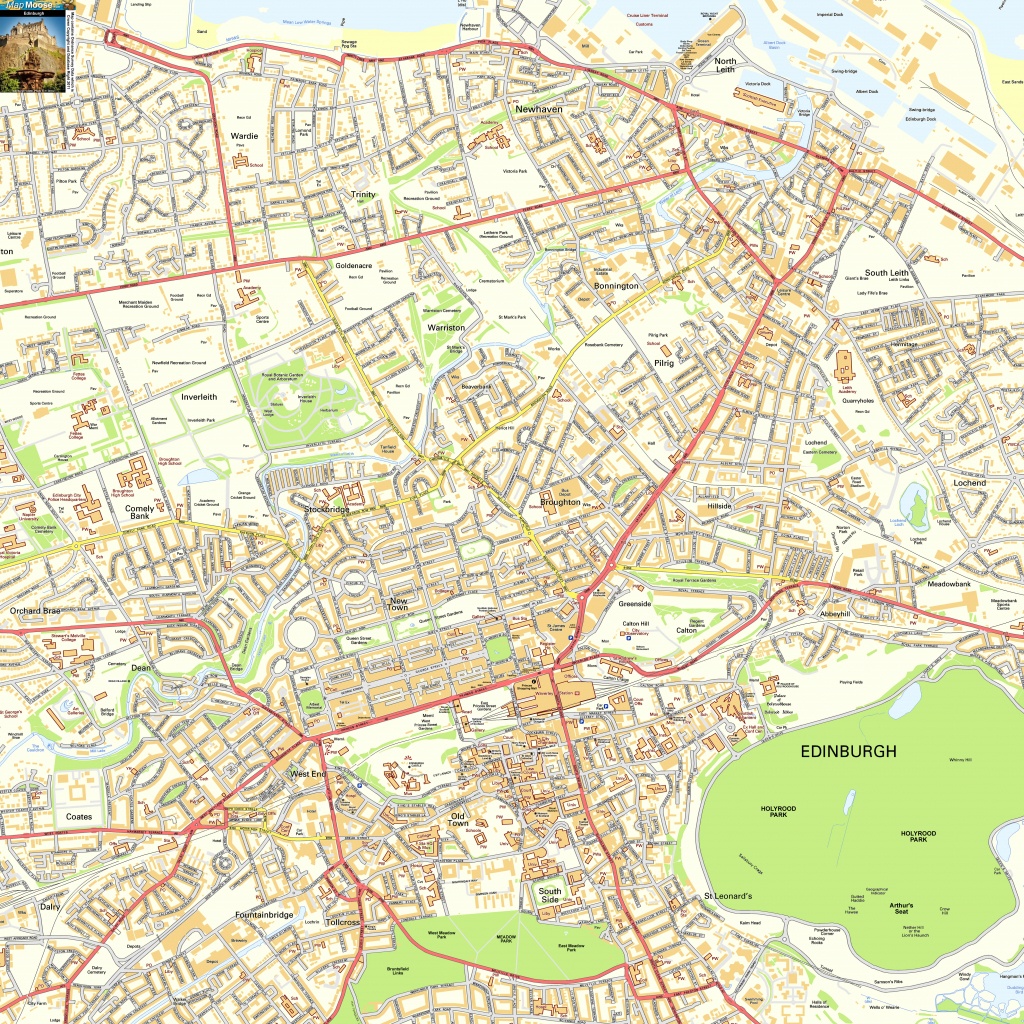 Edinburgh Offline Street Map, Including Edinburgh Castle, Royal Mile - Printable Map Of Edinburgh