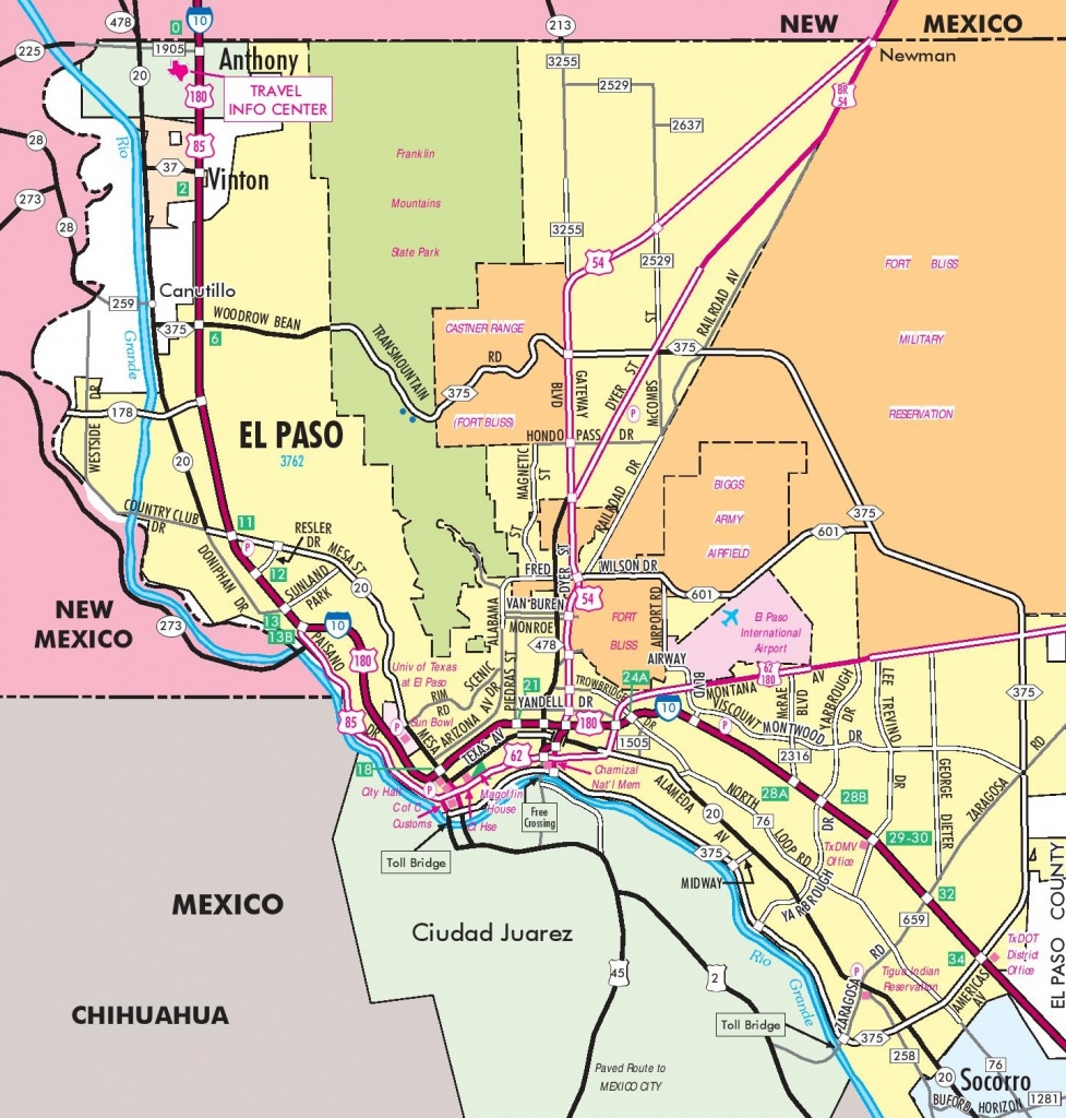 El Paso Road Map - Where Is El Paso Texas On The Map